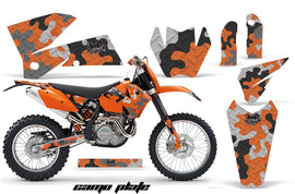 Dirt Bike Decal Graphic Kit Wrap For KTM EXC/SX/MXC/SMR/XCF-W 2005-2007 CAMOPLATE ORANGE-atv motorcycle utv parts accessories gear helmets jackets gloves pantsAll Terrain Depot