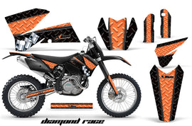 Dirt Bike Decal Graphic Kit Wrap For KTM EXC/SX/MXC/SMR/XCF-W 2005-2007 DIAMOND RACE ORANGE BLACK-atv motorcycle utv parts accessories gear helmets jackets gloves pantsAll Terrain Depot