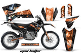 Dirt Bike Decal Graphic Kit Wrap For KTM EXC/SX/MXC/SMR/XCF-W 2005-2007 HATTER ORANGE BLACK