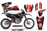 Dirt Bike Decal Graphic Kit Wrap For KTM EXC/SX/MXC/SMR/XCF-W 2005-2007 HATTER RED BLACK