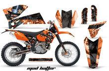Load image into Gallery viewer, Dirt Bike Decal Graphic Kit Wrap For KTM EXC/SX/MXC/SMR/XCF-W 2005-2007 HATTER BLACK ORANGE-atv motorcycle utv parts accessories gear helmets jackets gloves pantsAll Terrain Depot