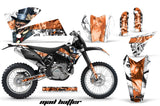 Dirt Bike Decal Graphic Kit Wrap For KTM EXC/SX/MXC/SMR/XCF-W 2005-2007 HATTER ORANGE WHITE