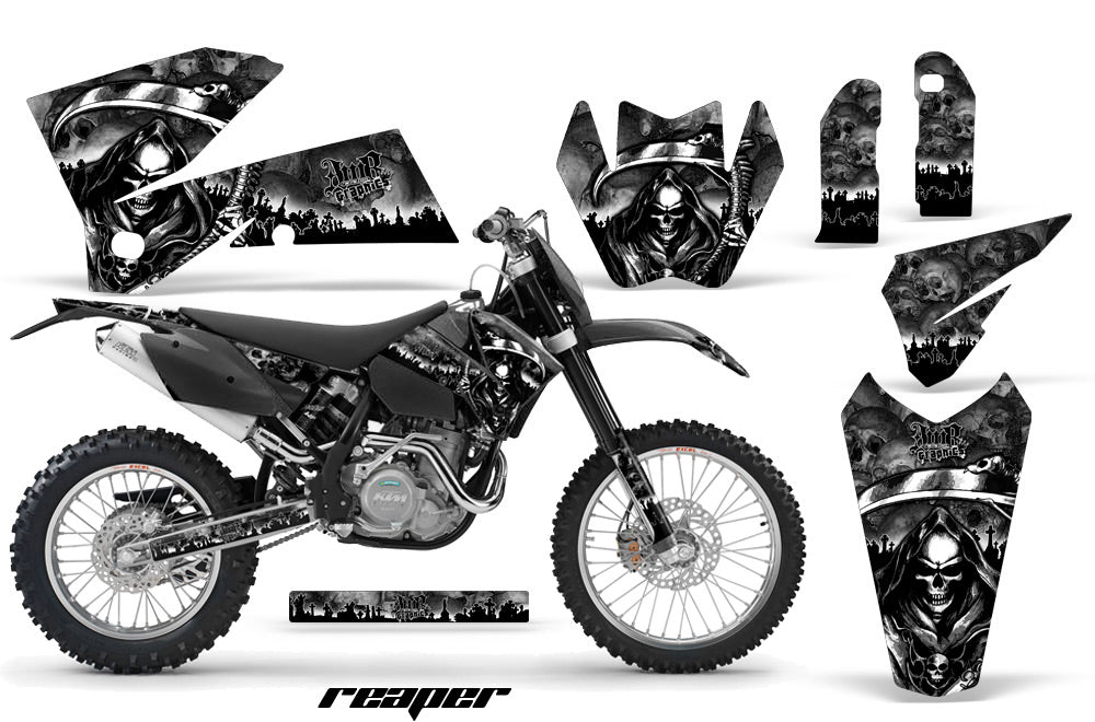 Dirt Bike Decal Graphic Kit Wrap For KTM EXC/SX/MXC/SMR/XCF-W 2005-2007 REAPER BLACK-atv motorcycle utv parts accessories gear helmets jackets gloves pantsAll Terrain Depot