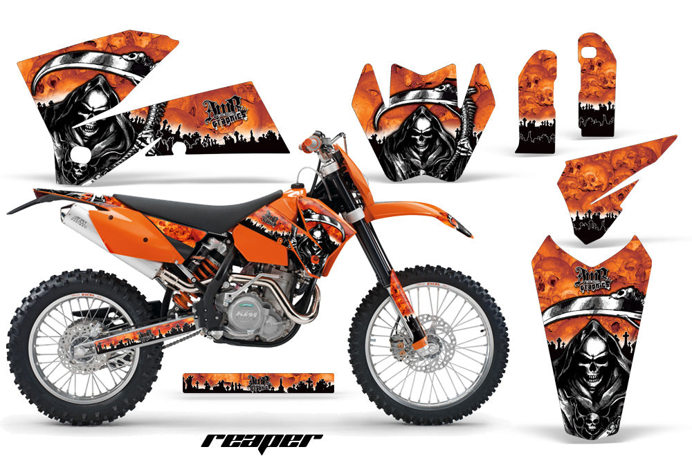 Dirt Bike Decal Graphic Kit Wrap For KTM EXC/SX/MXC/SMR/XCF-W 2005-2007 REAPER ORANGE-atv motorcycle utv parts accessories gear helmets jackets gloves pantsAll Terrain Depot