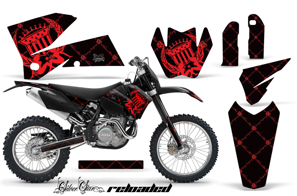 Dirt Bike Decal Graphic Kit Wrap For KTM EXC/SX/MXC/SMR/XCF-W 2005-2007 RELOADED RED BLACK-atv motorcycle utv parts accessories gear helmets jackets gloves pantsAll Terrain Depot