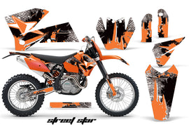 Dirt Bike Decal Graphic Kit Wrap For KTM EXC/SX/MXC/SMR/XCF-W 2005-2007 STREET STAR ORANGE-atv motorcycle utv parts accessories gear helmets jackets gloves pantsAll Terrain Depot