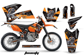 Dirt Bike Decal Graphic Kit Wrap For KTM EXC/SX/MXC/SMR/XCF-W 2005-2007 TOXIC ORANGE BLACK-atv motorcycle utv parts accessories gear helmets jackets gloves pantsAll Terrain Depot