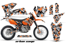 Dirt Bike Decal Graphic Kit Wrap For KTM EXC/SX/MXC/SMR/XCF-W 2005-2007 URBAN CAMO ORANGE-atv motorcycle utv parts accessories gear helmets jackets gloves pantsAll Terrain Depot