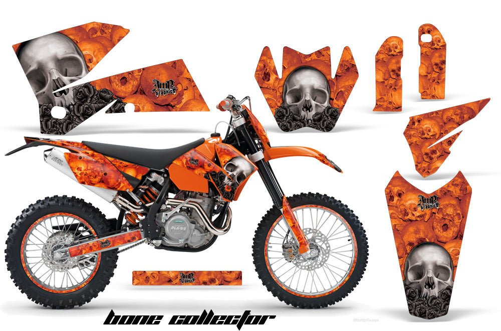 Graphics Kit Decal Wrap For KTM EXC/SX/MXC/SMR/XCF-W 2005-2007 BONES ORANGE-atv motorcycle utv parts accessories gear helmets jackets gloves pantsAll Terrain Depot
