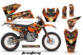 Graphics Kit Decal Wrap For KTM EXC/SX/MXC/SMR/XCF-W 2005-2007 FIRESTORM BLACK-atv motorcycle utv parts accessories gear helmets jackets gloves pantsAll Terrain Depot