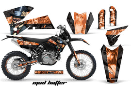 Graphics Kit Decal Wrap For KTM EXC/SX/MXC/SMR/XCF-W 2005-2007 HATTER ORANGE BLACK-atv motorcycle utv parts accessories gear helmets jackets gloves pantsAll Terrain Depot