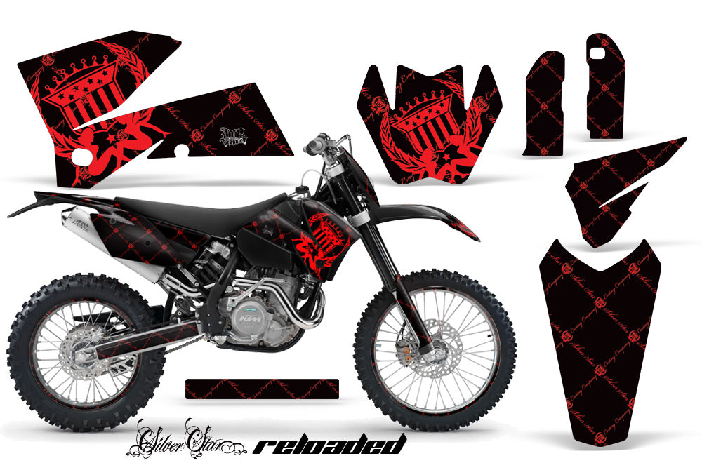 Graphics Kit Decal Wrap For KTM EXC/SX/MXC/SMR/XCF-W 2005-2007 RELOADED RED BLACK-atv motorcycle utv parts accessories gear helmets jackets gloves pantsAll Terrain Depot