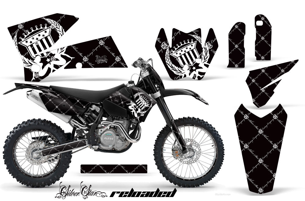 Graphics Kit Decal Wrap For KTM EXC/SX/MXC/SMR/XCF-W 2005-2007 RELOADED WHITE BLACK-atv motorcycle utv parts accessories gear helmets jackets gloves pantsAll Terrain Depot