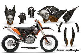 Dirt Bike Graphics Kit Decal Wrap For KTM SX/XCR-W/EXC/XC/XC-W/XCF-W 2007-2011 BONES BLACK-atv motorcycle utv parts accessories gear helmets jackets gloves pantsAll Terrain Depot