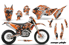 Dirt Bike Graphics Kit Decal Wrap For KTM SX/XCR-W/EXC/XC/XC-W/XCF-W 2007-2011 CAMOPLATE ORANGE-atv motorcycle utv parts accessories gear helmets jackets gloves pantsAll Terrain Depot