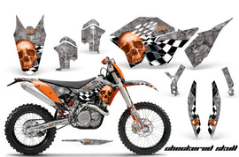 Dirt Bike Graphics Kit Decal Wrap For KTM SX/XCR-W/EXC/XC/XC-W/XCF-W 2007-2011 CHECKERED ORANGE-atv motorcycle utv parts accessories gear helmets jackets gloves pantsAll Terrain Depot