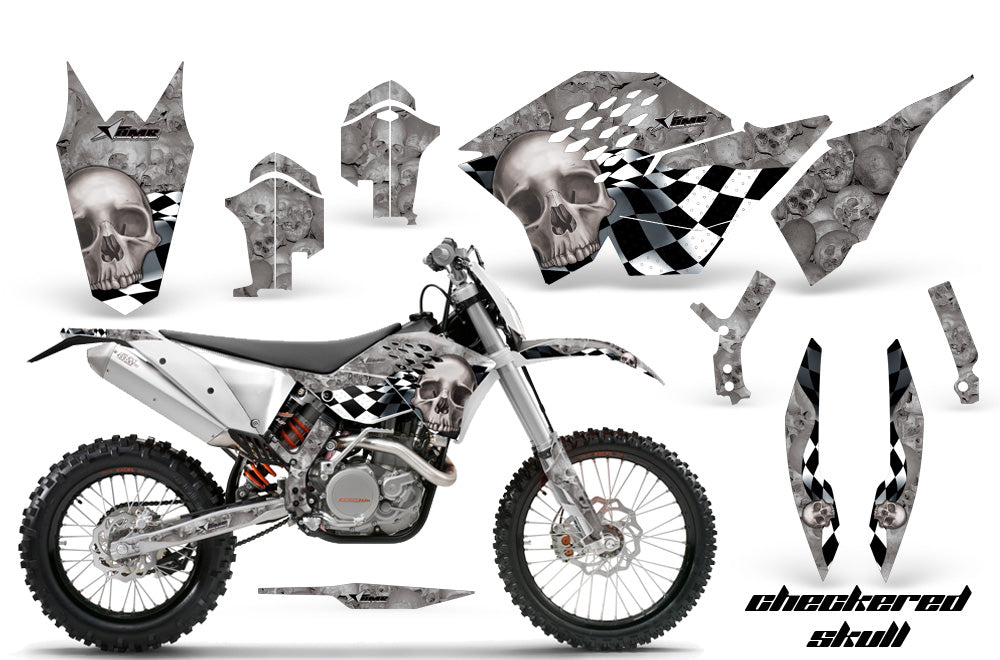 Dirt Bike Graphics Kit Decal Wrap For KTM SX/XCR-W/EXC/XC/XC-W/XCF-W 2007-2011 CHECKERED SILVER-atv motorcycle utv parts accessories gear helmets jackets gloves pantsAll Terrain Depot