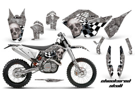 Dirt Bike Graphics Kit Decal Wrap For KTM SX/XCR-W/EXC/XC/XC-W/XCF-W 2007-2011 CHECKERED SILVER-atv motorcycle utv parts accessories gear helmets jackets gloves pantsAll Terrain Depot