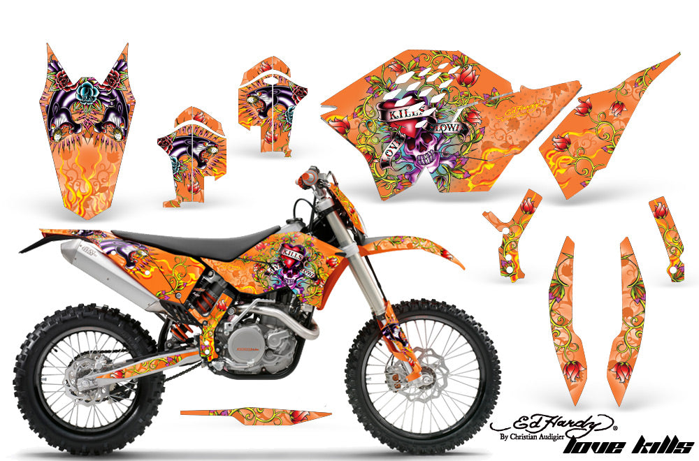 Dirt Bike Graphics Kit Decal Wrap For KTM SX/XCR-W/EXC/XC/XC-W/XCF-W 2007-2011 EDHLK ORANGE-atv motorcycle utv parts accessories gear helmets jackets gloves pantsAll Terrain Depot