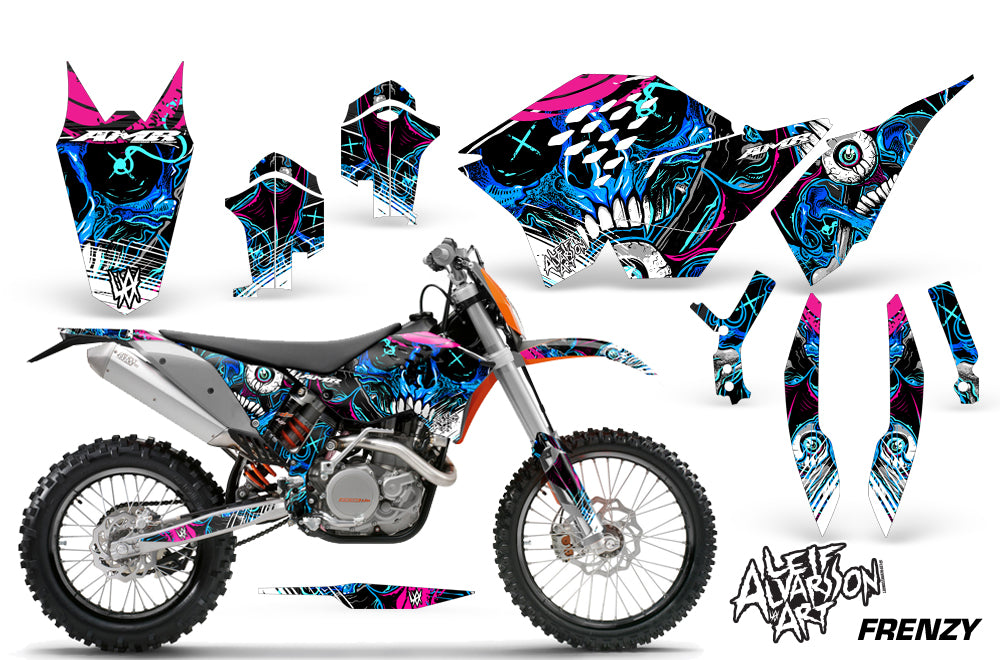 Dirt Bike Graphics Kit Decal Wrap For KTM SX/XCR-W/EXC/XC/XC-W/XCF-W 2007-2011 FRENZY BLUE-atv motorcycle utv parts accessories gear helmets jackets gloves pantsAll Terrain Depot