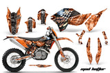 Dirt Bike Graphics Kit Decal Wrap For KTM SX/XCR-W/EXC/XC/XC-W/XCF-W 2007-2011 HATTER SILVER ORANGE