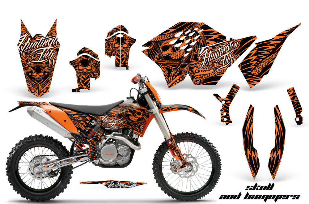 Dirt Bike Graphics Kit Decal Wrap For KTM SX/XCR-W/EXC/XC/XC-W/XCF-W 2007-2011 HISH ORANGE-atv motorcycle utv parts accessories gear helmets jackets gloves pantsAll Terrain Depot