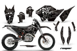 Dirt Bike Graphics Kit Decal Wrap For KTM SX/XCR-W/EXC/XC/XC-W/XCF-W 2007-2011 REAPER BLACK
