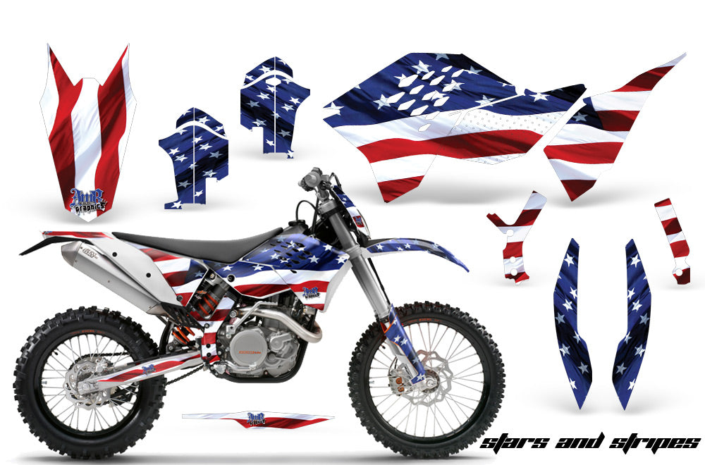 Dirt Bike Graphics Kit Decal Wrap For KTM SX/XCR-W/EXC/XC/XC-W/XCF-W 2007-2011 USA FLAG-atv motorcycle utv parts accessories gear helmets jackets gloves pantsAll Terrain Depot