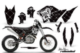 Dirt Bike Graphics Kit Decal Wrap For KTM SX/XCR-W/EXC/XC/XC-W/XCF-W 2007-2011 RELOADED WHITE BLACK
