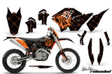 Dirt Bike Graphics Kit Decal Wrap For KTM SX/XCR-W/EXC/XC/XC-W/XCF-W 2007-2011 RELOADED ORANGE BLACK