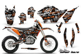 Dirt Bike Graphics Kit Decal Wrap For KTM SX/XCR-W/EXC/XC/XC-W/XCF-W 2007-2011 SSSH ORANGE BLACK