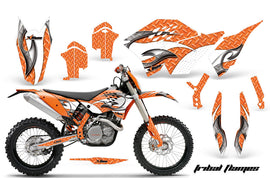 Dirt Bike Graphics Kit Decal Wrap For KTM SX/XCR-W/EXC/XC/XC-W/XCF-W 2007-2011 TRIBAL WHITE ORANGE-atv motorcycle utv parts accessories gear helmets jackets gloves pantsAll Terrain Depot