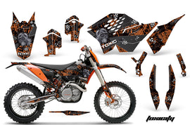 Dirt Bike Graphics Kit Decal Wrap For KTM SX/XCR-W/EXC/XC/XC-W/XCF-W 2007-2011 TOXIC BLACK ORANGE-atv motorcycle utv parts accessories gear helmets jackets gloves pantsAll Terrain Depot
