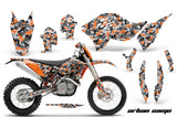 Dirt Bike Graphics Kit Decal Wrap For KTM SX/XCR-W/EXC/XC/XC-W/XCF-W 2007-2011 URBAN CAMO ORANGE