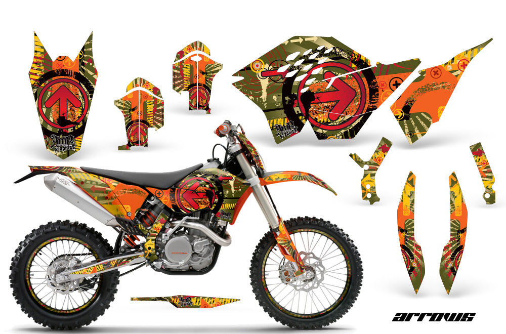 Graphics Kit Decal Wrap + # Plates For KTM SX/XCR-W/EXC/XC/XC-W/XCF-W 2007-2011 ARROW-atv motorcycle utv parts accessories gear helmets jackets gloves pantsAll Terrain Depot