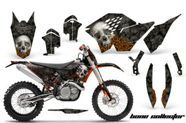 Graphics Kit Decal Wrap + # Plates For KTM SX/XCR-W/EXC/XC/XC-W/XCF-W 2007-2011 BONES BLACK-atv motorcycle utv parts accessories gear helmets jackets gloves pantsAll Terrain Depot