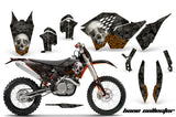 Graphics Kit Decal Wrap + # Plates For KTM SX/XCR-W/EXC/XC/XC-W/XCF-W 2007-2011 BONES BLACK