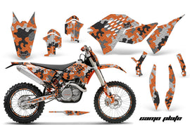 Graphics Kit Decal Wrap + # Plates For KTM SX/XCR-W/EXC/XC/XC-W/XCF-W 2007-2011 CAMOPLATE ORANGE-atv motorcycle utv parts accessories gear helmets jackets gloves pantsAll Terrain Depot