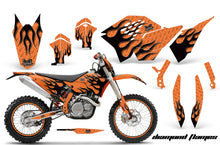 Load image into Gallery viewer, Graphics Kit Decal Wrap + # Plates For KTM SX/XCR-W/EXC/XC/XC-W/XCF-W 2007-2011 DIAMOND FLAMES BLACK ORANGE-atv motorcycle utv parts accessories gear helmets jackets gloves pantsAll Terrain Depot