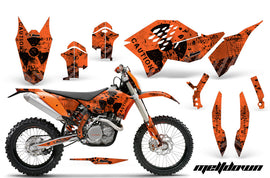 Dirt Bike Graphics Kit Decal Wrap For KTM SX/XCR-W/EXC/XC/XC-W/XCF-W 2007-2011 MELTDOWN BLACK ORANGE-atv motorcycle utv parts accessories gear helmets jackets gloves pantsAll Terrain Depot