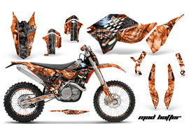 Graphics Kit Decal Wrap + # Plates For KTM SX/XCR-W/EXC/XC/XC-W/XCF-W 2007-2011 HATTER SILVER ORANGE-atv motorcycle utv parts accessories gear helmets jackets gloves pantsAll Terrain Depot