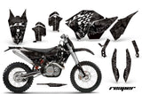 Graphics Kit Decal Wrap + # Plates For KTM SX/XCR-W/EXC/XC/XC-W/XCF-W 2007-2011 REAPER BLACK