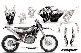Graphics Kit Decal Wrap + # Plates For KTM SX/XCR-W/EXC/XC/XC-W/XCF-W 2007-2011 REAPER WHITE-atv motorcycle utv parts accessories gear helmets jackets gloves pantsAll Terrain Depot