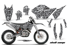 Graphics Kit Decal Wrap + # Plates For KTM SX/XCR-W/EXC/XC/XC-W/XCF-W 2007-2011 SKULL CAMO BLACK-atv motorcycle utv parts accessories gear helmets jackets gloves pantsAll Terrain Depot