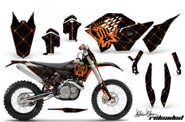 Graphics Kit Decal Wrap + # Plates For KTM SX/XCR-W/EXC/XC/XC-W/XCF-W 2007-2011 RELOADED ORANGE BLACK-atv motorcycle utv parts accessories gear helmets jackets gloves pantsAll Terrain Depot