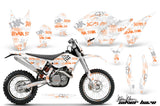Graphics Kit Decal Wrap + # Plates For KTM SX/XCR-W/EXC/XC/XC-W/XCF-W 2007-2011 SSSH ORANGE WHITE