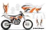 Graphics Kit Decal Wrap + # Plates For KTM SX/XCR-W/EXC/XC/XC-W/XCF-W 2007-2011 TRIBAL ORANGE WHITE