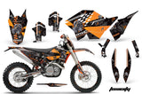 Graphics Kit Decal Wrap + # Plates For KTM SX/XCR-W/EXC/XC/XC-W/XCF-W 2007-2011 TOXIC ORANGE WHITE