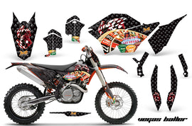 Graphics Kit Decal Wrap + # Plates For KTM SX/XCR-W/EXC/XC/XC-W/XCF-W 2007-2011 VEGAS BLACK-atv motorcycle utv parts accessories gear helmets jackets gloves pantsAll Terrain Depot