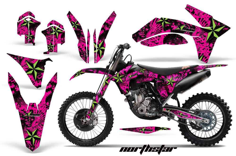 Dirt Bike Decal Graphics Kit Wrap For KTM SX/SX-F/XC/EXC/XFC-W 2011-2013 NORTHSTAR GREEN PINK-atv motorcycle utv parts accessories gear helmets jackets gloves pantsAll Terrain Depot